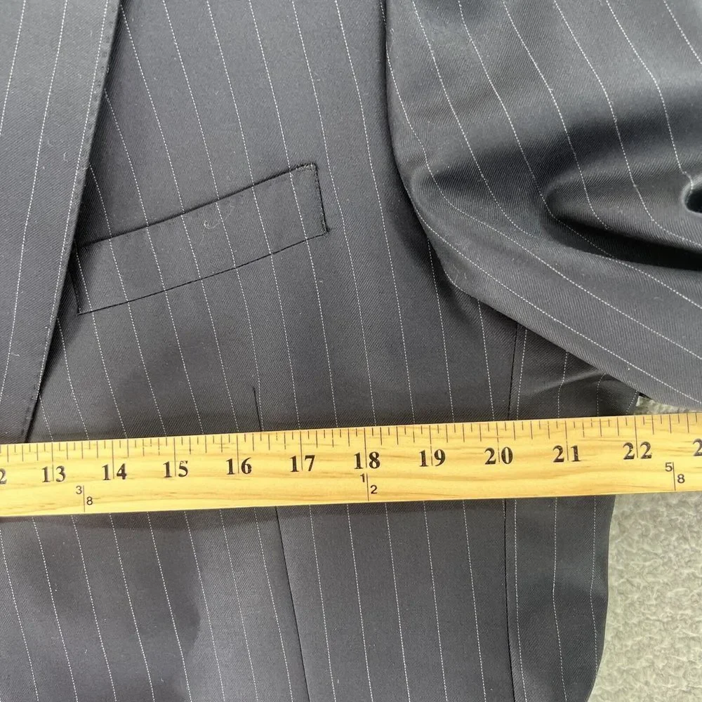 Jos. A. Bank Signature Gold Mens Blazer Black Striped Suit Jacket Sport Coat 43R
